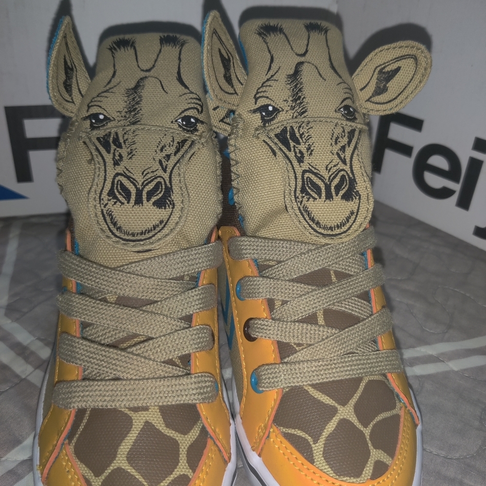 Feiyue Delta Mid Kid'sColor Orange/Tan/Cyan/Brown Giraffe Size 11 Little kid's - Picture 9 of 12